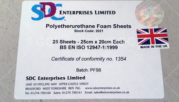 SDC Polyetherurethane foam sheets